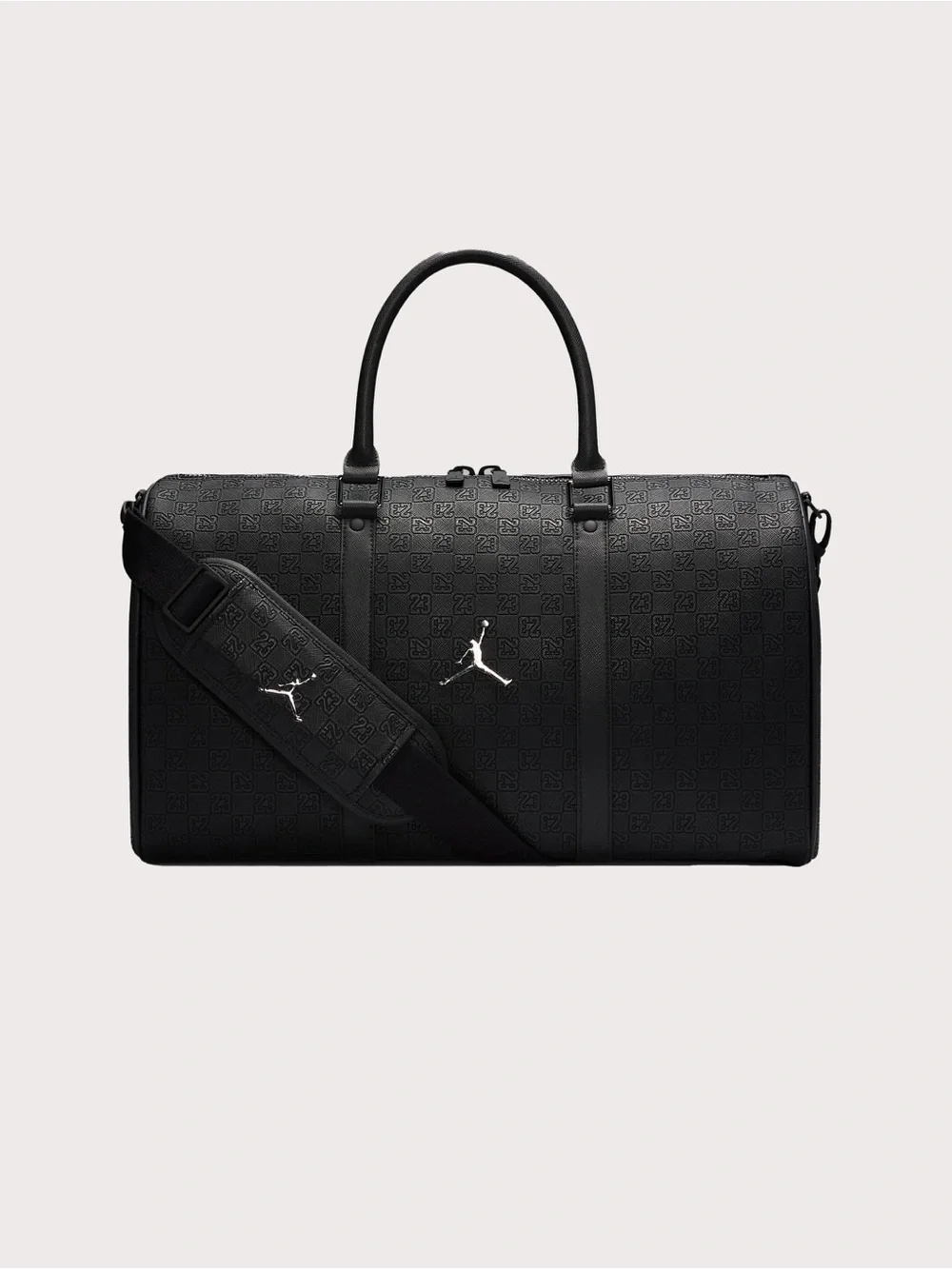 Nike Air Jordan Icon Duffle Bag Luggage Black Silver Monogram MM0987-023 25L NWT